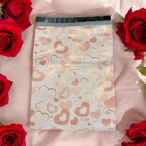 Free 500 Thank you stickers w/purchase of 
25 10x13 Heart Patterned Poly Mailer